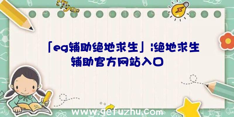 「eg辅助绝地求生」|绝地求生辅助官方网站入口